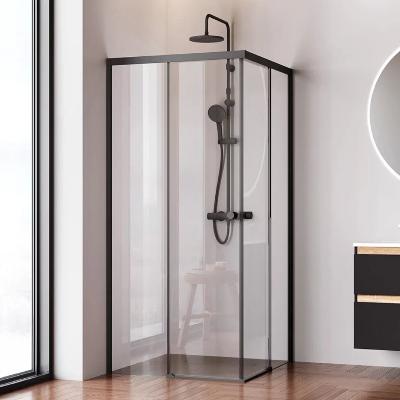 Душевое ограждение без поддона 90x90 AM.PM X-Joy W94G-403-9090-BT профиль черный матовый