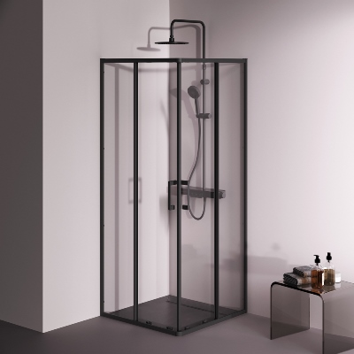 Душевое ограждение без поддона 80x80 AM.PM Above W9XG-403-8080-BT профиль черный