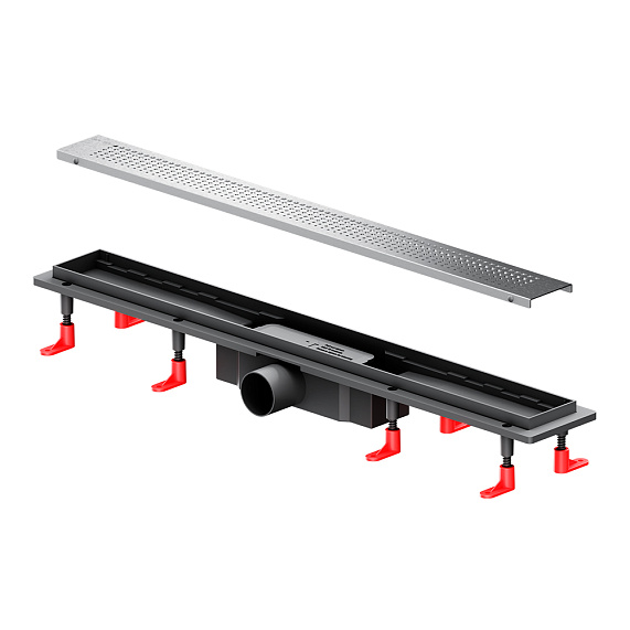 Душевой трап (лоток) 70 AM.PM PrimeFlow W02SC-P11-070-01SB комбинированный затвор со стальной матовой решеткой-10