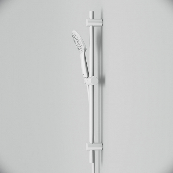 Душевой гарнитур AM.PM Gem F0190033 штанга, шланг, лейка 1 режим, белый-1