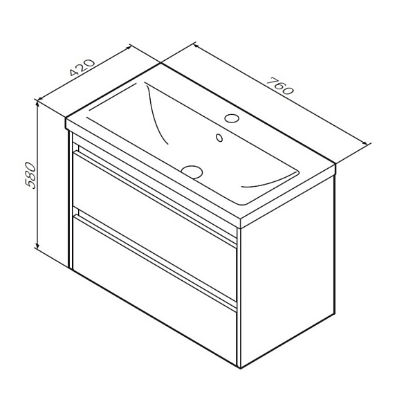 Тумба с раковиной 75 AM.PM Pulse M91-FHX0752OF-WCC0752WG под дерево-6