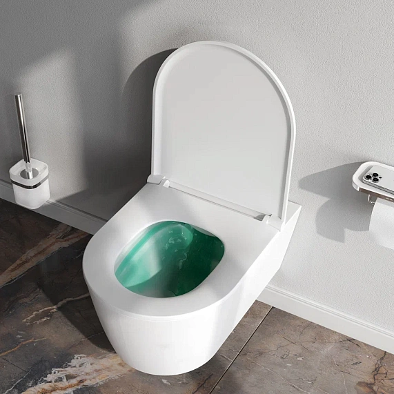 Унитаз подвесной безободковый с инсталляцией AM.PM Sense IS90151.741701 сиденьем микролифт, хром механ. клавишей-3