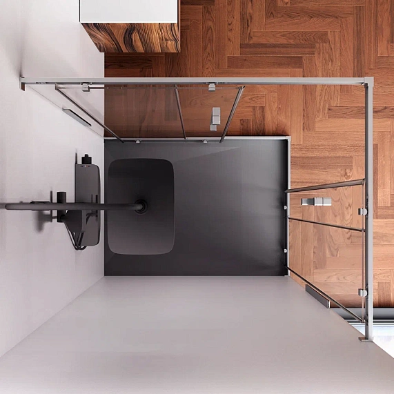 Душевое ограждение без поддона 90x120 AM.PM Func W84G-403-12090-MT профиль серебристый-2