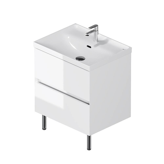 Тумба с раковиной 60 AM.PM Above M9X-FSX0602WG-WCC0600WG напольная, белая глянцевая-9