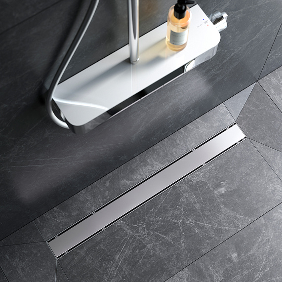 Душевой трап (лоток) 80 AM.PM PrimeFlow W02SC-U11-080-04SB комбинированный затвор со стальной матовой решеткой под плитку-3