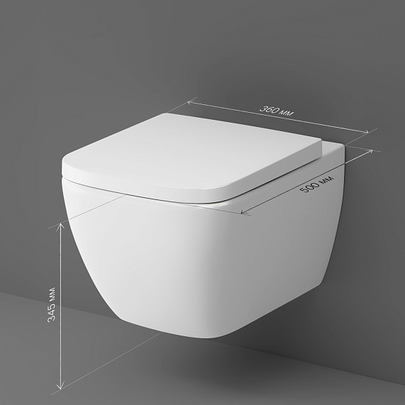 Унитаз подвесной AM.PM Gem C901701SC безободковый с сиденьем микролифт, белый-8