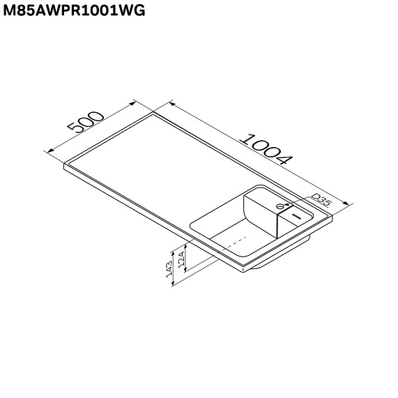 Раковина мебельная 100 AM.PM X-Joy M85AWPR1001WG над стиральной машиной, правая, белая-7