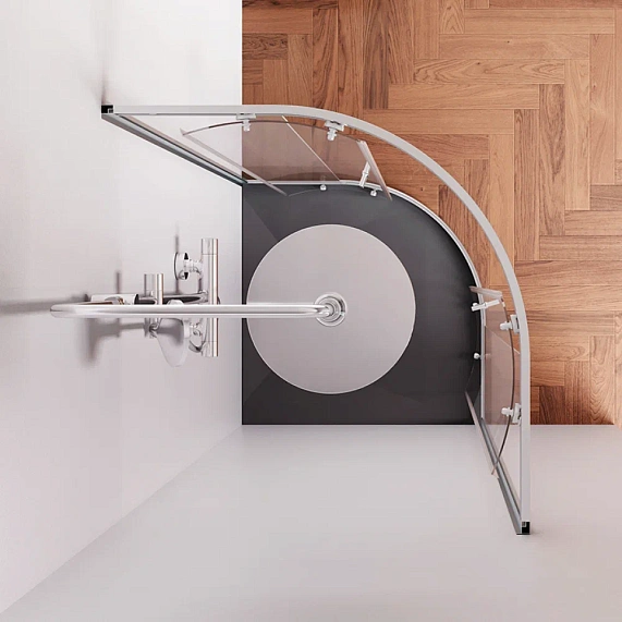 Душевое ограждение без поддона 80x80 AM.PM X-Joy W88G-205-080MT64 профиль серебристый-2