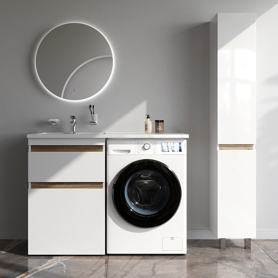 Тумба с раковиной 120 AM.PM X-Joy M85AFSX0602WG для стиральной машины левая белый глянец-2