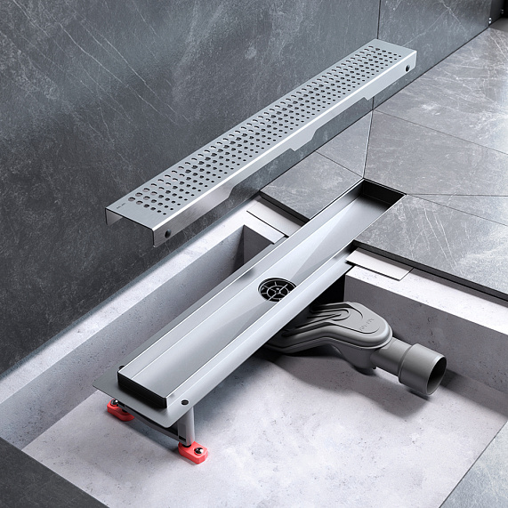 Душевой трап (лоток) 50 AM.PM MasterFlow W01SC-P11-050-01SB комбинированный затвор со стальной матовой решеткой-7