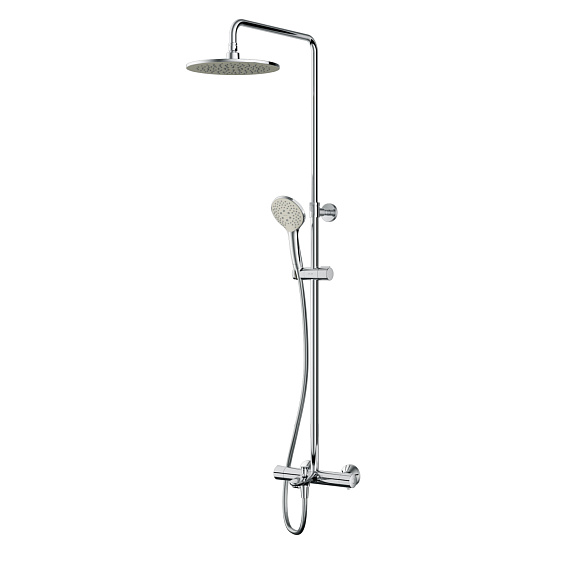 Душевая система AM.PM Gem F0790520 стойка с тропическим душем, термостатом, смесителем, изливом, хром-10