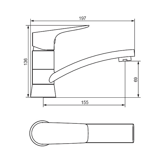Смеситель для раковины (умывальника) Damixa Jupiter 770220001 с поворотным изливом, хром-4