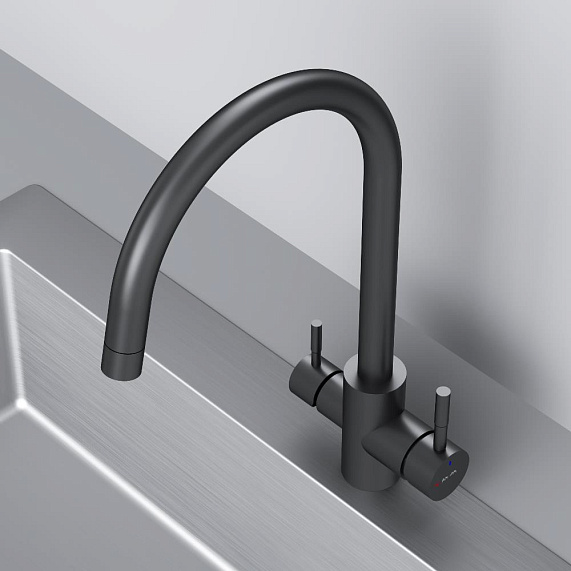 Смеситель для кухни AM.PM X-Joy S F85B07722 высокий, с каналом питьевой воды, черный-8