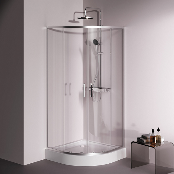 Душевое ограждение без поддона 90x90 AM.PM Above W9XG-401-9090-MT профиль серебристый-3