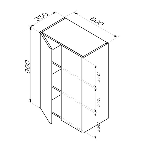Шкаф с полками 60 AM.PM Func M8FCH06029WG белый глянец-3