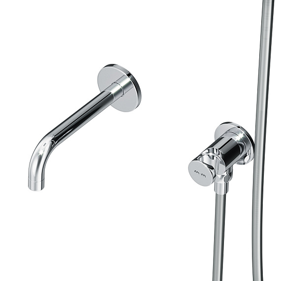 Встраиваемая душевая система AM.PM X-Joy FB85A3RH40 хром: тропический верхний душ, излив с душевой лейкой-6