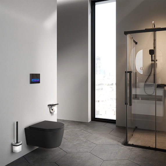 Унитаз подвесной AM.PM Func C8F1700MBSC безободковый с сиденьем микролифт, черный матовый-2