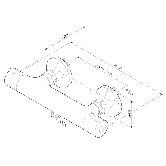 Смеситель для душа AM.PM Like F8040000 термостат, хром-8