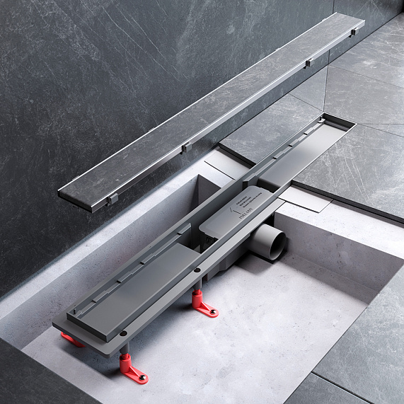 Душевой трап (лоток) 70 AM.PM PrimeFlow W02SC-U11-070-04SB комбинированный затвор со стальной матовой решеткой под плитку-14