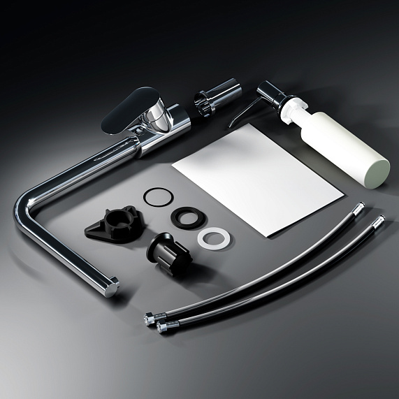 Смеситель для кухни AM.PM Like F8005D00 высокий, хром + дозатор моющего средства-7