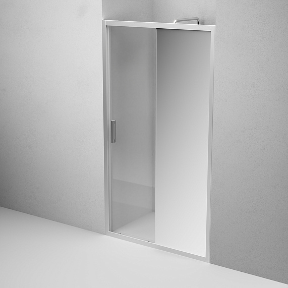 Душевая перегородка с дверью 110x195 AM.PM Gem W90G-110-1-195MMir зеркальное стекло, профиль серебристый-3