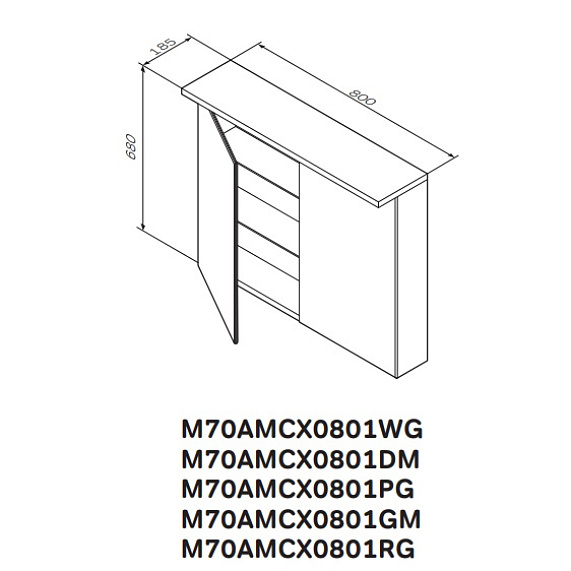 Шкаф с зеркалом 80 AM.PM Spirit 2.0 M70AMCX0801WG белый глянец-4