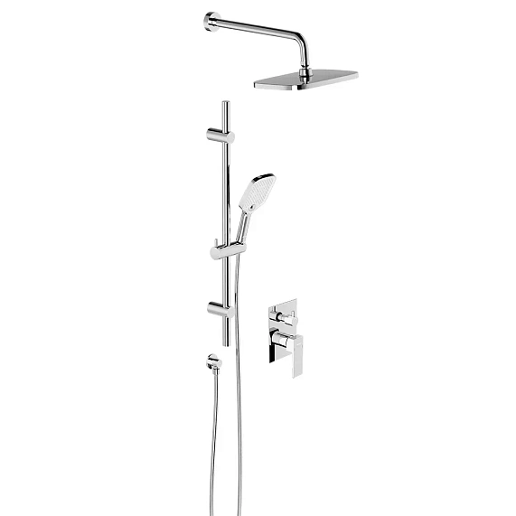 Встраиваемая душевая система Damixa Gala 953530000 хром: тропический верхний душ, ручной душ-5