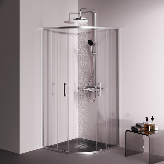 Душевое ограждение без поддона 90x90 AM.PM Above W9XG-401-9090-MT профиль серебристый-1