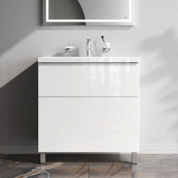 Тумба с раковиной 80 AM.PM Gem M90-FSX0802WG-WCC0802WG напольная на ножках, белый глянец