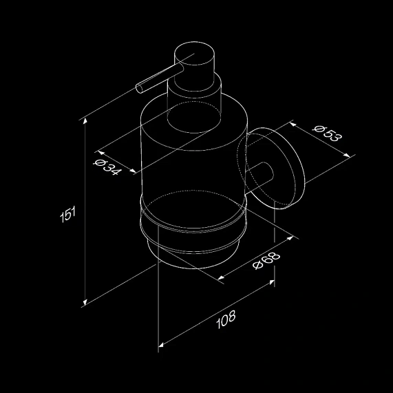 Дозатор для мыла настенный стеклянный AM.PM X-Joy A85A36922 черный-7