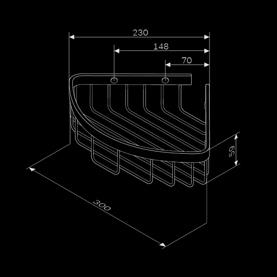 Полка в ванную угловая AM.PM Sense L A7452200 хром-7