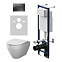 Унитаз подвесной безободковый с инсталляцией AM.PM Spirit V2.0 IS110138.701900 торнадо, микролифт, черной механ. клавишей