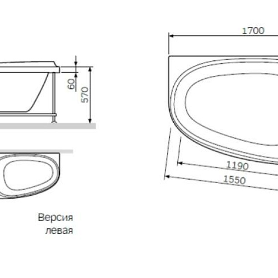Каркас для ванны 170 AM.PM Like W80A-170L110W-R-1