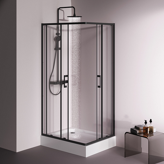 Душевое ограждение без поддона 100x80 AM.PM Above W9XG-403-10080-BT профиль черный-4