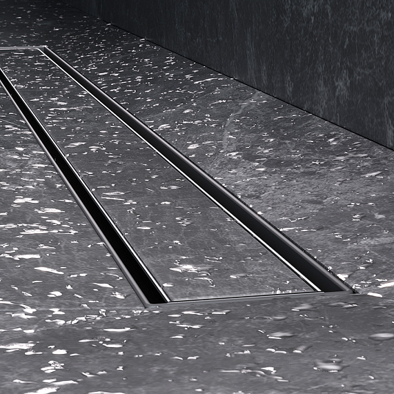 Душевой трап (лоток) 90 AM.PM MasterFlow W01SC-U11-090-04SB комбинированный затвор со стальной матовой решеткой под плитку-12