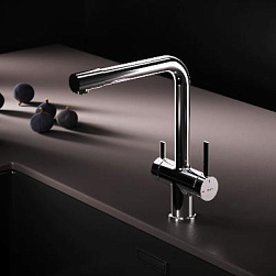 Смеситель для кухни AM.PM Func F8F05700 высокий с L-изливом с каналом для питьевой воды, хром