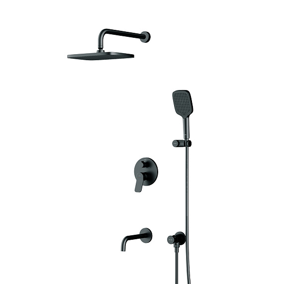 Встраиваемая душевая система AM.PM X-Joy FB85A3RH42 черный: тропический верхний душ, излив с душевой лейкой-11