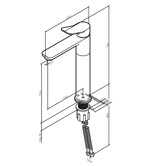 Смеситель для раковины (умывальника) AM.PM X-Joy F85A92044 высокий, розовое золото-3