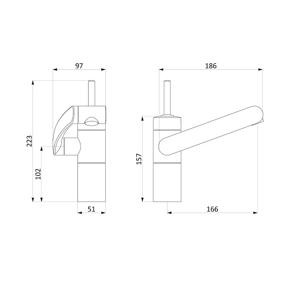 Смеситель для раковины (умывальника) Damixa Arc 290217464 с 3D поворотным изливом, хром-4