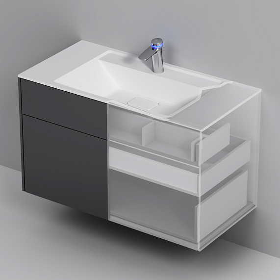 Тумба под раковину 100 AM.PM Inspire 2.0 M50AFHX1003GM подвесная графит матовый-6