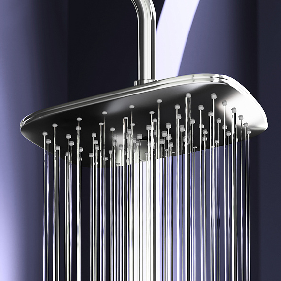 Душевая система Damixa Option DX218092000 стойка с тропическим душем, термостатом, смесителем, хром-3