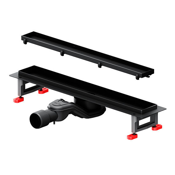 Душевой трап (лоток) 50 AM.PM MasterFlow W01SC-U11-050-04BM комбинированный затвор с черной матовой решеткой под плитку-20