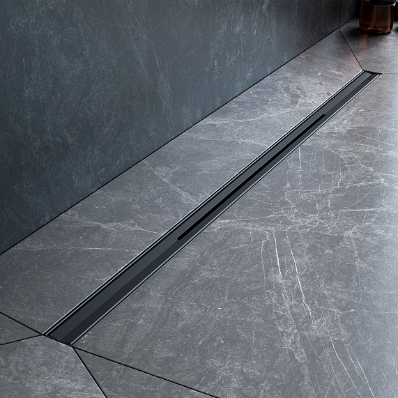 Душевой трап (лоток) 80 AM.PM MasterFlow Slim W01SC-S11-080-05BM комбинированный затвор с черной матовой решеткой-4