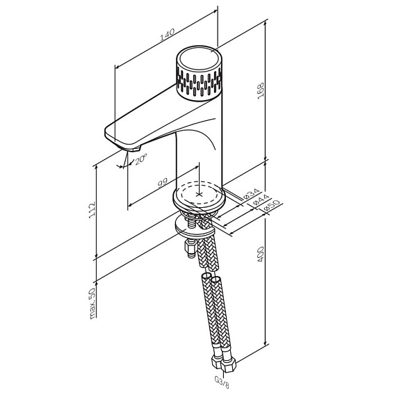 Смеситель для раковины (умывальника) AM.PM Gem F90A02400 с индикацией температуры, хром-7