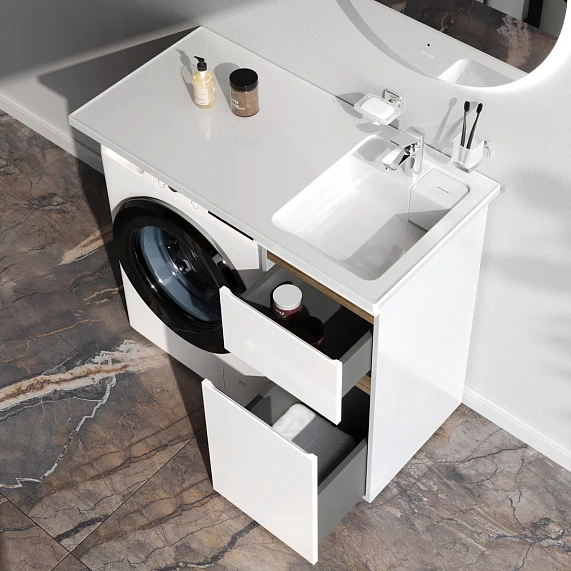 Раковина мебельная 100 AM.PM X-Joy M85AWPR1001WG над стиральной машиной, правая, белая-2