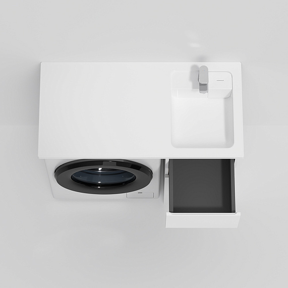 Раковина мебельная 100 AM.PM X-Joy M85AWPR1001WG над стиральной машиной, правая, белая-4