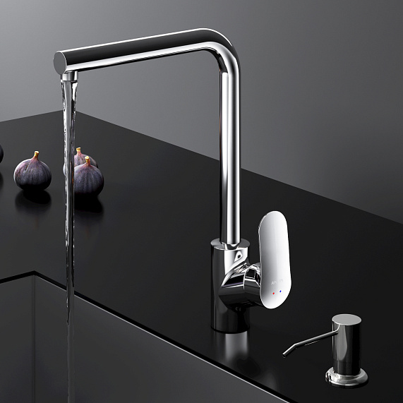 Смеситель для кухни AM.PM Like F8005D00 высокий, хром + дозатор моющего средства-1