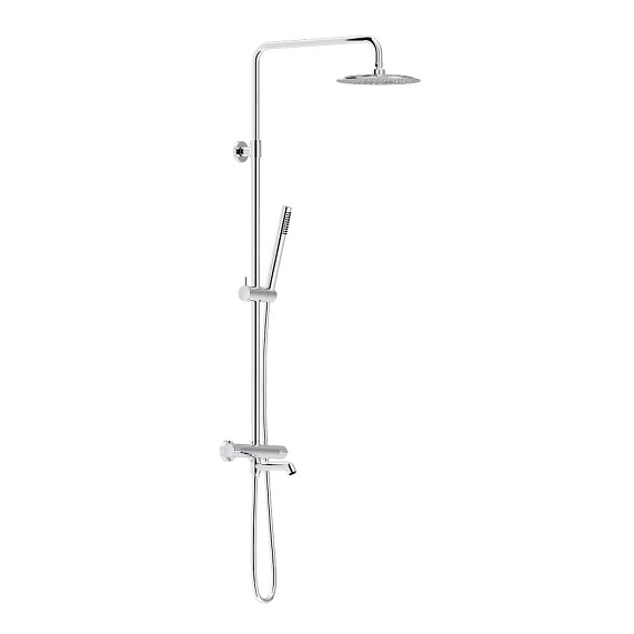 Душевая система Damixa Scandinavian Pure 936810000 стойка с тропическим душем, термостатом, смесителем, изливом, хром-5