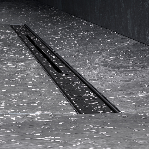 Душевой трап (лоток) 80 AM.PM MasterFlow Slim W01SC-S11-080-05BM комбинированный затвор с черной матовой решеткой-6