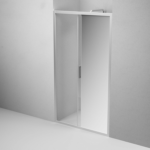 Душевая перегородка с дверью 110x195 AM.PM Gem W90G-110-1-195MMir зеркальное стекло, профиль серебристый-4